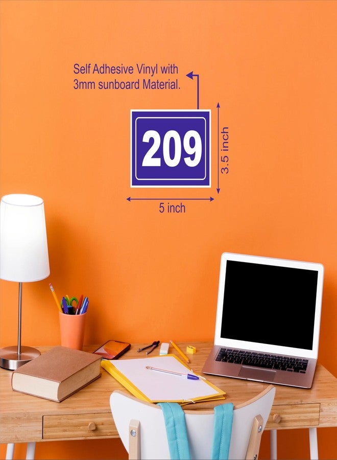 ATTRACTSO - Numeric Signage Theme | Self Adhesive Number Plates 201 to 212 | 5 x 3.5 Inch Vinyl with 3mm Sunboard | Desk Seat Bench Mandir Room Library Identification Plates - Image 5